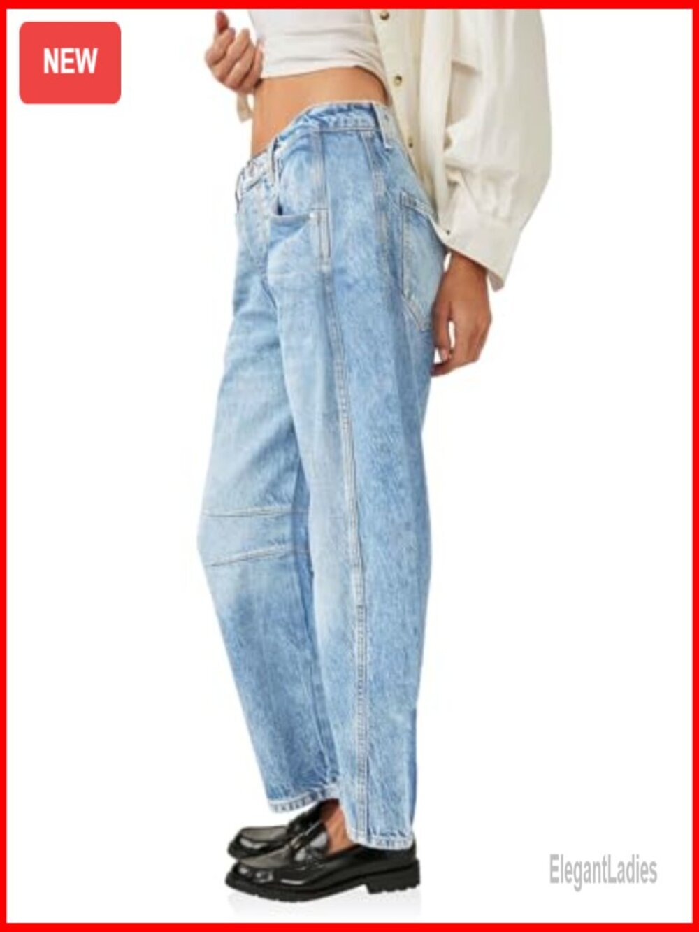 Vintage Boyfriend Jeans Wide Leg Barrel Denim Ankle Pants Mid Rise - Picture 4 of 7